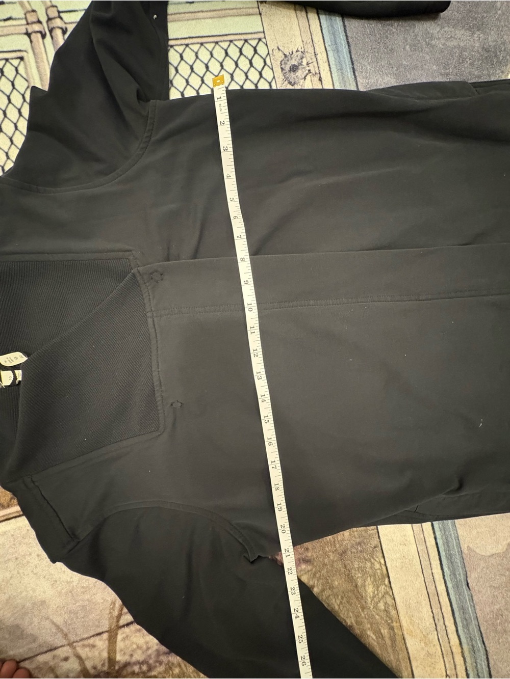 Lululemon athletic Black Asymmetrical Jacket Size 10 | Draped Snap Collar - Picture 8 of 9